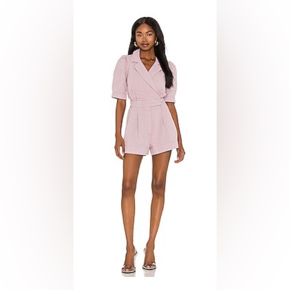 7 for all mankind seamed romper in lavender - Picture 2 of 4